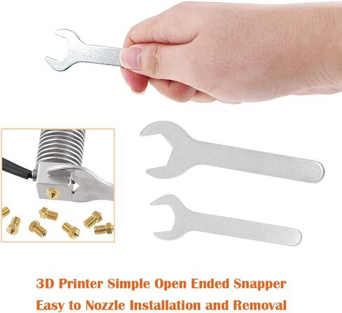 Rustark 30pcs 3D Printer Nozzle kit Brass J-Head Extruder Print Heads 0.2mm 0.3mm 0.4mm 0.5mm 0.6mm 0.8mm 1mm Tools with 2 Pack Spanner for V5 V6 Nozzles Replacement Removal in Saudi Arabia