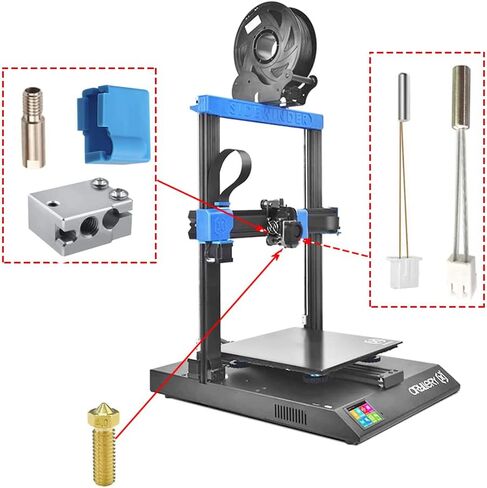HzdaDeve 3D Printer Extruder Kit for Artillery Sidewinder X1 X2 Genius Heater Cartridge Thermistor NTC 100K Nozzle 1.75mm Filament in Saudi Arabia