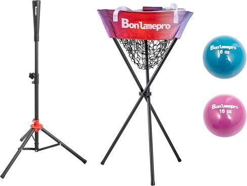 BONLAMEPRO كرة البيسبول العلبة + الضرب المحملة + 2 قطعة كرات التدريب الثقيلة المرجحة للبيسبول البيسبول ملحق الضرب المحمولة والقابلة للطي، أكثر كفاءة وملاءمة لعشاق جميع المستويات in Kuwait