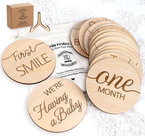 HOUÍSM Baby Monthly Milestone Cards with Birth Sign, Pregnancy Announcement Newborn Photoshoot Props and Baby Shower Gifts for Boys and Girls in Saudi Arabia