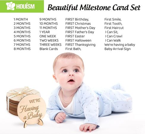 HOUÍSM Baby Monthly Milestone Cards with Birth Sign, Pregnancy Announcement Newborn Photoshoot Props and Baby Shower Gifts for Boys and Girls in Saudi Arabia