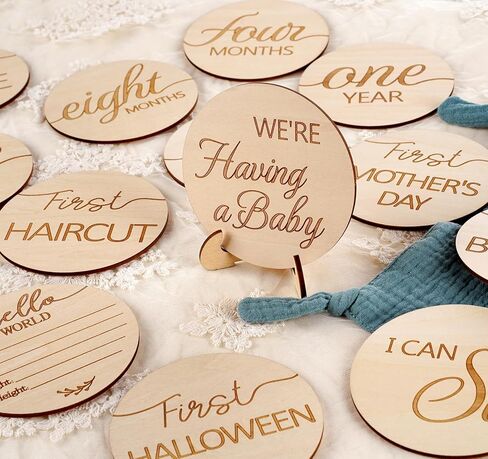 HOUÍSM Baby Monthly Milestone Cards with Birth Sign, Pregnancy Announcement Newborn Photoshoot Props and Baby Shower Gifts for Boys and Girls in Saudi Arabia