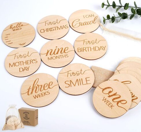 HOUÍSM Baby Monthly Milestone Cards with Birth Sign, Pregnancy Announcement Newborn Photoshoot Props and Baby Shower Gifts for Boys and Girls in Saudi Arabia