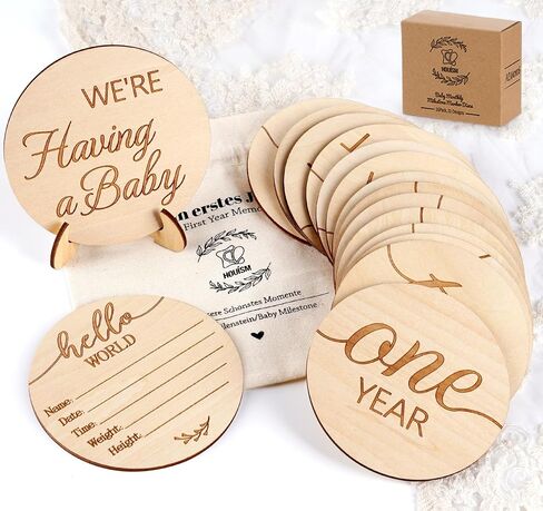 HOUÍSM Baby Monthly Milestone Cards with Birth Sign, Pregnancy Announcement Newborn Photoshoot Props and Baby Shower Gifts for Boys and Girls in Saudi Arabia