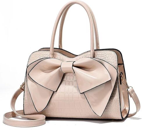 Women Handbag Purse Top Handle Shoulder Crossbody Bag with Bow Design in Saudi Arabia