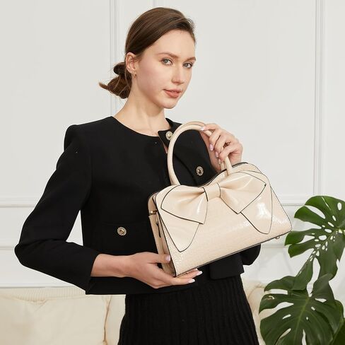Women Handbag Purse Top Handle Shoulder Crossbody Bag with Bow Design in Saudi Arabia