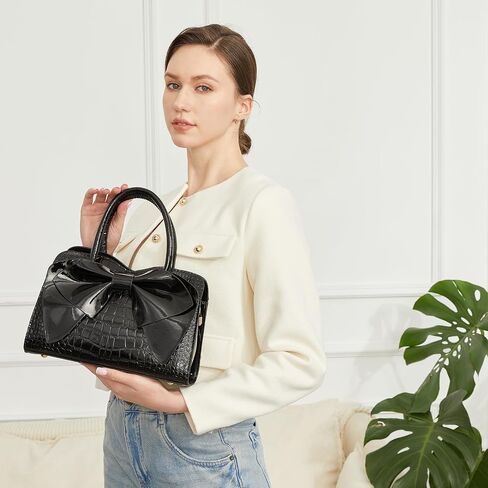 Women Handbag Purse Top Handle Shoulder Crossbody Bag with Bow Design in Saudi Arabia