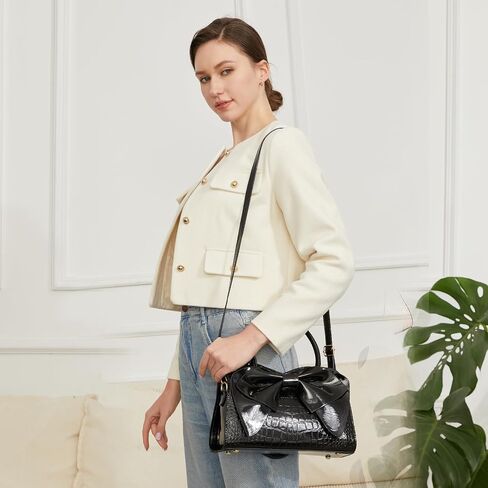 Women Handbag Purse Top Handle Shoulder Crossbody Bag with Bow Design in Saudi Arabia