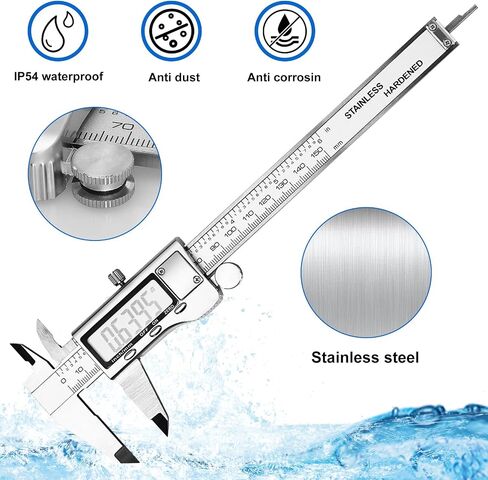Digital Caliper,Caliper Measuring Tool,Dial Caliper 6 inch,Caliper Tools,Vernier Caliper Industrial Stainless Steel Digital,Digital Caliper Measuring Tool,Large LCD Screen in Saudi Arabia