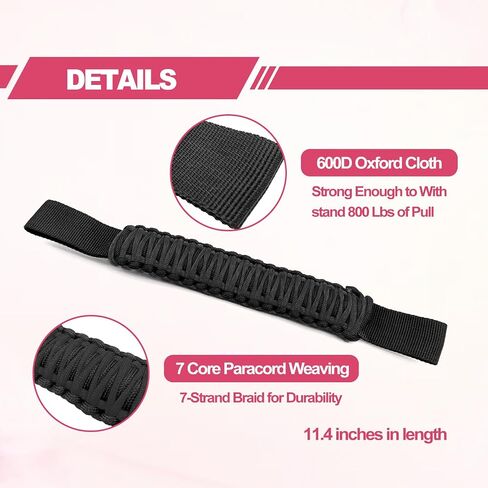 2PCS Safety Anti-Collision Headrest Grab Handles, Car Front Rear Seat Back Roll Bar Grip Handles Kit, Heavy Duty Automotive Interior Accessories Universal for SUV Truck Pickup (Black) in Saudi Arabia