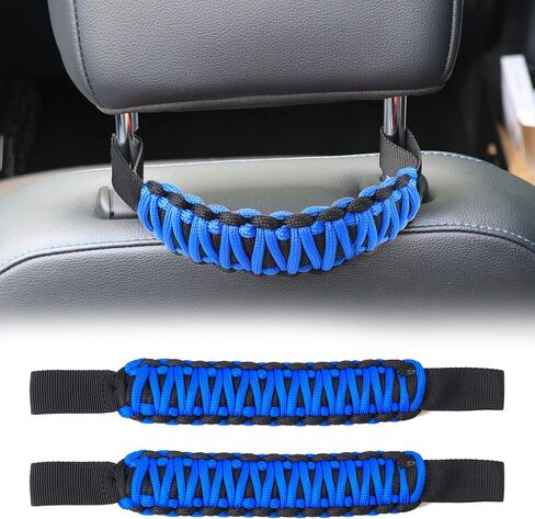 BESTAOO Headrest Grab Handles, Universal Paracord Rear Seat Grab Handles & Safety Grip Handles for Jeep Wrangler Accessories, Ford Bronco 2021+, Trucks, SUV, Cars (Black) in Saudi Arabia