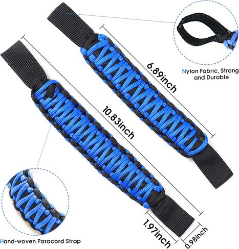 BESTAOO Headrest Grab Handles, Universal Paracord Rear Seat Grab Handles & Safety Grip Handles for Jeep Wrangler Accessories, Ford Bronco 2021+, Trucks, SUV, Cars (Black) in Saudi Arabia