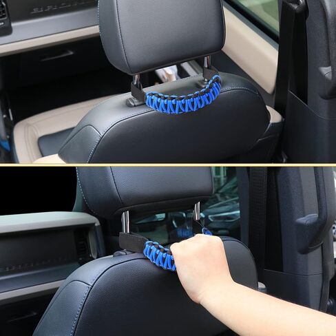 BESTAOO Headrest Grab Handles, Universal Paracord Rear Seat Grab Handles & Safety Grip Handles for Jeep Wrangler Accessories, Ford Bronco 2021+, Trucks, SUV, Cars (Black) in Saudi Arabia