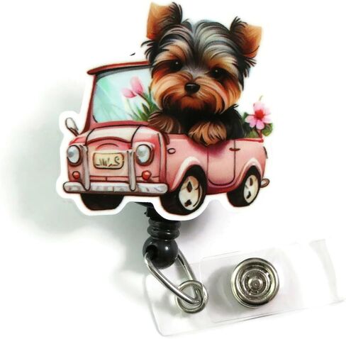 Adorable Yorkie Yorkshire Terrier Badge Reel, Funny Animal ID Holder, Cute Yorkie Puppy ID Badge Clip, Vet Tech Veterinarian Dog Badge in Saudi Arabia