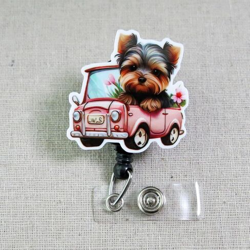 Adorable Yorkie Yorkshire Terrier Badge Reel, Funny Animal ID Holder, Cute Yorkie Puppy ID Badge Clip, Vet Tech Veterinarian Dog Badge in Saudi Arabia