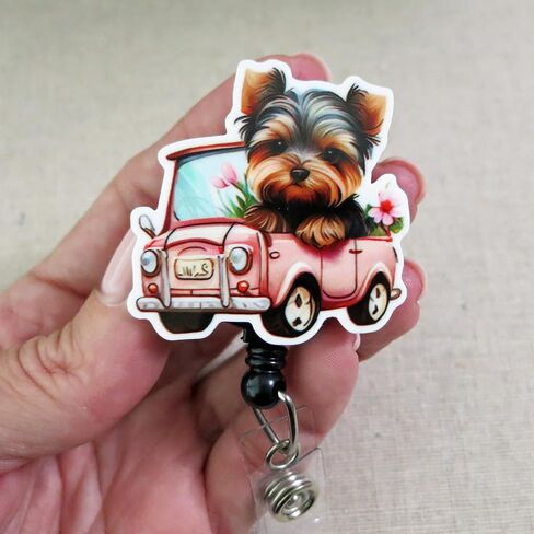 Adorable Yorkie Yorkshire Terrier Badge Reel, Funny Animal ID Holder, Cute Yorkie Puppy ID Badge Clip, Vet Tech Veterinarian Dog Badge in Saudi Arabia
