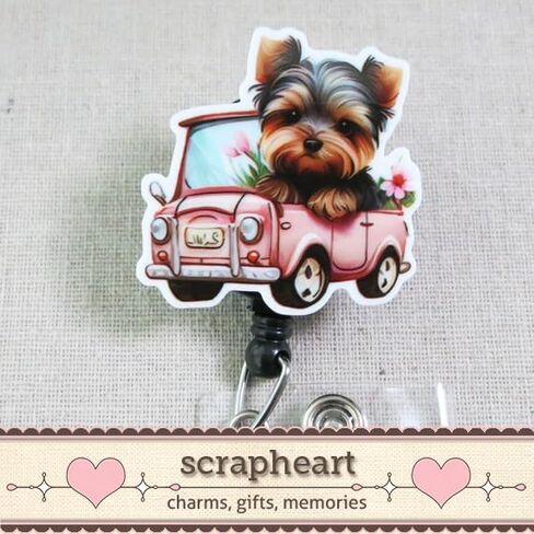 Adorable Yorkie Yorkshire Terrier Badge Reel, Funny Animal ID Holder, Cute Yorkie Puppy ID Badge Clip, Vet Tech Veterinarian Dog Badge in Saudi Arabia