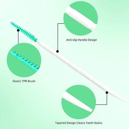 esLife 200 Pcs Dental Interdental Brushes for Cleaning Between Teeth - Disposable Toothbrush Picks, Soft Silicone Bristles - Toothpicks Between Teeth with Soft Brush Tips in Saudi Arabia