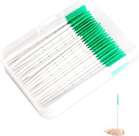 esLife 200 Pcs Dental Interdental Brushes for Cleaning Between Teeth - Disposable Toothbrush Picks, Soft Silicone Bristles - Toothpicks Between Teeth with Soft Brush Tips in Saudi Arabia
