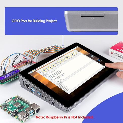SunFounder RasPad 3.0 - جهاز لوحي الكل في واحد لـ Raspberry Pi 4B مع شاشة لمس 10.1 بوصة وبطارية مدمجة لإنترنت الأشياء والبرمجة والألعاب ومشاريع الطباعة ثلاثية الأبعاد in Saudi Arabia