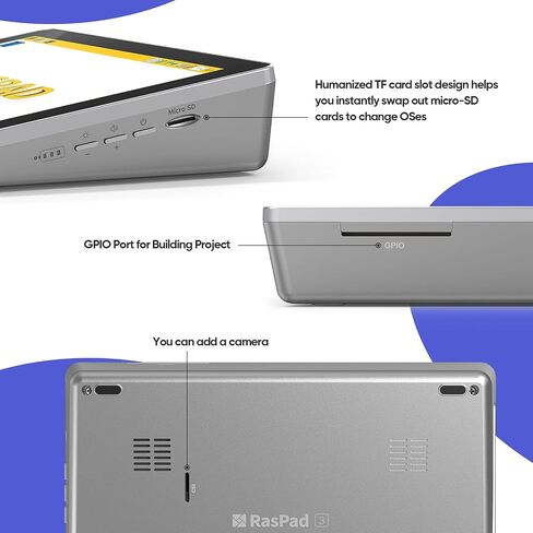 SunFounder RasPad 3.0 - جهاز لوحي الكل في واحد لـ Raspberry Pi 4B مع شاشة لمس 10.1 بوصة وبطارية مدمجة لإنترنت الأشياء والبرمجة والألعاب ومشاريع الطباعة ثلاثية الأبعاد in Saudi Arabia