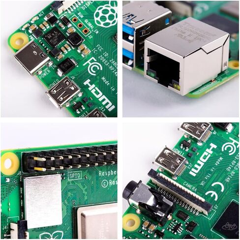 Raspberry Pi 4 8 ​​جيجابايت مع 4 مبددات حرارة نحاسية نقية 1.5 جيجا هرتز رباعي النواة Cortex-A72 64 بت مزدوج 4K عرض لاسلكي LAN 2.4 جيجا هرتز بلوتوث 5.0 (8 جيجابايت) in Kuwait