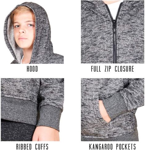BROOKLYN ATHLETICS Boys' Fleece Hoodie Full Zip Active Hooded Sweatshirt in Saudi Arabia
