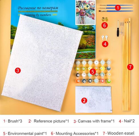 Paint by Numbers Flowers, Abstract Paint by Number for Adults, Adult Paint by Number Kits on Canvas Drawing Paintwork with Paintbrushes, Easy Paint by Numbers for Kids Art Crafts 16"x20"(Frameless) in Saudi Arabia