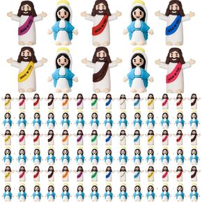 60 Pcs Mini Jesus Figures Tiny Jesus Loves You Figurine Little Virgin Mary Figurines Miniature Religious Christ Savior Doll for Sunday Easter Egg Stuffers Gift (60, Multicolor) in Kuwait