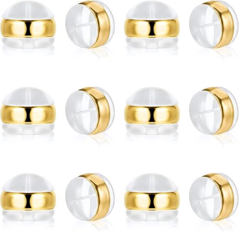 12 Pcs Silicone Flat Earring Backs for Studs Ear Wires Fish Hooks, Locking Secure Earring Backs for Heavy Droopy Earrings Hypoallergenice Soft Clear White in Saudi Arabia