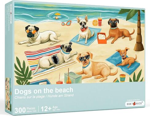 rokt&razo, Surfer Shack, 300 Pieces Jigsaw Puzzles, Moderate Challenge, Kids Puzzles, Family Game Nights, Finish Size 20.5 * 15.0 in in Kuwait