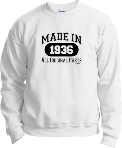ThisWear 90th Birthday Sweatshirt Made In Milestone Year All Original Parts Crewneck Sweatshirt in Saudi Arabia