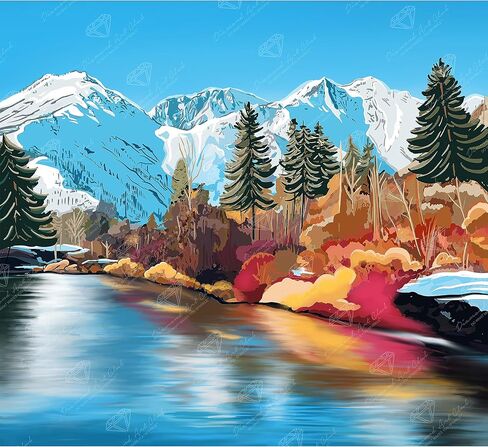 DIAMOND ART CLUB Impressionist Desert Scene Diamond Painting Kit, Fun DIY Crafts for Adults, Round Diamond Art Canvas for Beginners, 13" x 17" (33cm x 42.7cm) in Saudi Arabia