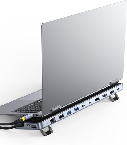 قاعدة إرساء Baseus USB C، HDMI 4K@60 هرتز، 10 جيجابت في الثانية USB C HUB 3 منافذ USB A/C، جيجابت إيثرنت، 100 وات PD، متوافقة مع iPhone 15/Dell/HP/Mac/iPad/Microsoft/Steam Deck والمزيد in Kuwait
