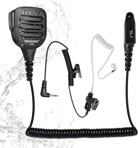 WODASEN Waterproof Radio Speaker Mic Walkie Talkie Microphone Handheld Shoulder Lapel Mic for Retevis Ailunce HD1 RT29 RT47 RT47V RT48 RT82 RT83 RT87 NR30 GP328plus EX500 (128, Black) in Saudi Arabia