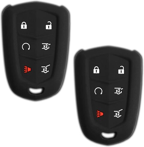 KeyGuardz Keyless Entry Remote Car Smart Key Fob Shell Cover Soft Rubber Case for Cadillac Escalade HYQ2AB (Pack of 2) in Saudi Arabia
