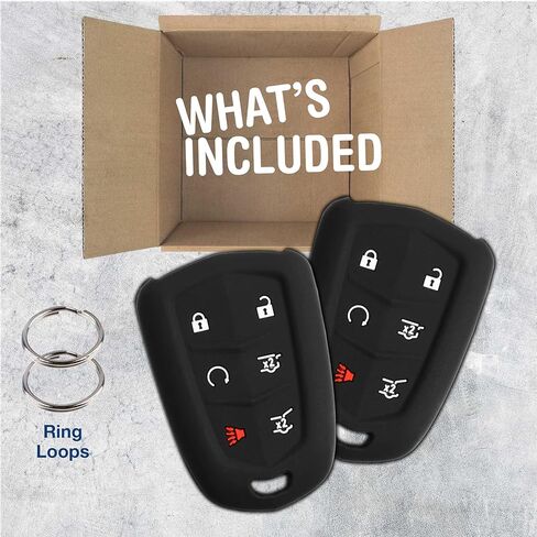 KeyGuardz Keyless Entry Remote Car Smart Key Fob Shell Cover Soft Rubber Case for Cadillac Escalade HYQ2AB (Pack of 2) in Saudi Arabia