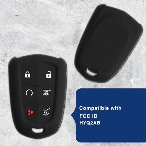 KeyGuardz Keyless Entry Remote Car Smart Key Fob Shell Cover Soft Rubber Case for Cadillac Escalade HYQ2AB (Pack of 2) in Saudi Arabia