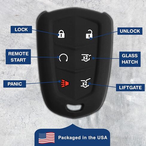 KeyGuardz Keyless Entry Remote Car Smart Key Fob Shell Cover Soft Rubber Case for Cadillac Escalade HYQ2AB (Pack of 2) in Saudi Arabia