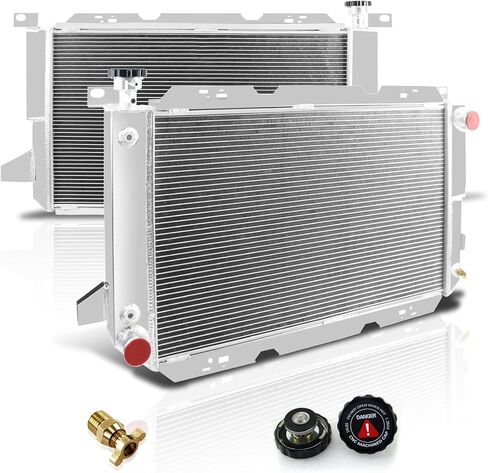 3 Row Core All Aluminum KKS1451 CU1451 Radiator Assembly Compatible with 1985-1997 86 87 88 89 90 91 92 93 94 95 96 Ford F150 F250 F350 Bronco F-Series 5.0L 5.8L 7.5L V8 in Kuwait