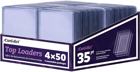 50CT TOP Loaders متوافق مع بطاقة Pokemon Trading Card 35pt 3 "× 4" حماية من البطاقات الرياضية الصلبة ، والأكمام البلاستيكية الصلبة Toploader لـ MTG ، Yugioh ، البيسبول ، بطاقة تداول الألعاب الرياضية in Saudi Arabia