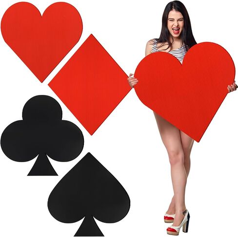 4 PCS Jumbo Play Cards 2.62 ft adg deck Giant Giant of Cards كبير البطاقات لعب أوراق اللعب كبيرة الحجم كازينو زخارف حفلة للبالغين لوازم حفلة عيد ميلاد للبالغين in Kuwait