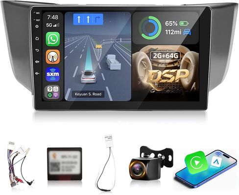 راديو Lexus RX300/RX330/RX350/RX400H 2004-2009 Android 13 - [2+64G] شاشة لمس عالية الدقة 9 بوصة لكزس ستيريو - تشغيل لاسلكي وAndroid Auto، GPS، WiFi، التحكم الصوتي + كاميرا احتياطية AHD + CANBUS in Saudi Arabia