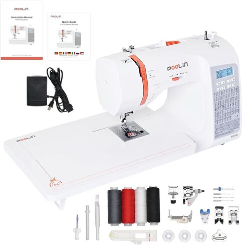 EOC02 Sewing Machine,Computerized Full Featured Machine Sewing with 200 Stitches,7 Feet,LCD Display,Wide Table,Sewing Machine for Beginners,(EOC2720) in Kuwait
