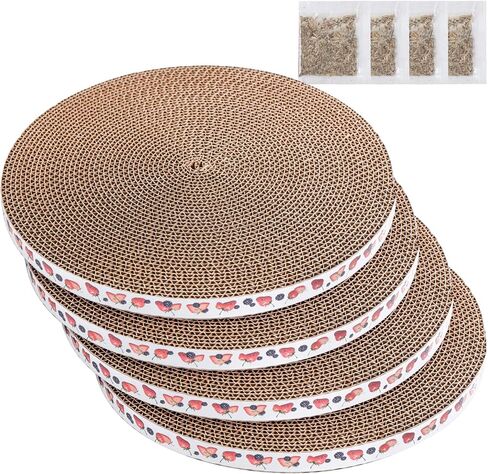 Round Cat Scratcher Pad 10 inch Diameter 3/5 inch Thickness Scratch Replacement Cardboard Cat Scratcher Refill Scratching Board Cat scratchers for Indoor Cats(1 Pc) in Saudi Arabia