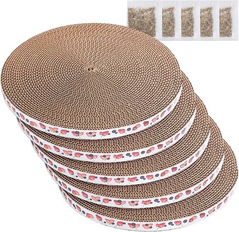 Round Cat Scratcher Pad 10 inch Diameter 3/5 inch Thickness Scratch Replacement Cardboard Cat Scratcher Refill Scratching Board Cat scratchers for Indoor Cats(1 Pc) in Saudi Arabia