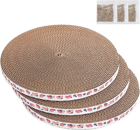 Round Cat Scratcher Pad 10 inch Diameter 3/5 inch Thickness Scratch Replacement Cardboard Cat Scratcher Refill Scratching Board Cat scratchers for Indoor Cats(1 Pc) in Saudi Arabia