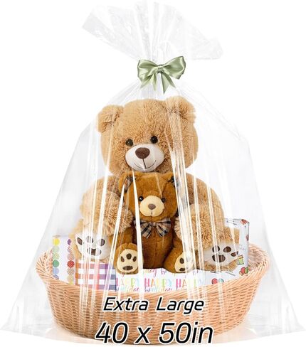 Jumbo Large Clear Cellophane Gift Bags 40x50 Inch for Large Gift Baskets in Saudi Arabia