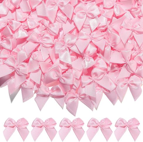 YGDZ Mini Bows, 100PCS 1" Small Ribbon Bows for Craft, 20 Colors Tiny Satin Bows for DIY Cheer Pins, Wooden Clothes Pins, Balloons, Cake, Party Decor in Saudi Arabia