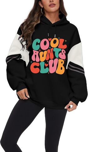 نساء العمة Pullover Hoodie Auntie Letter Print Long Sweeve Sweetshirt Mothers Day Homports for Auntie in Kuwait